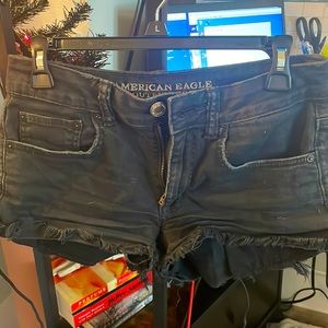 American eagle black denim shorts.